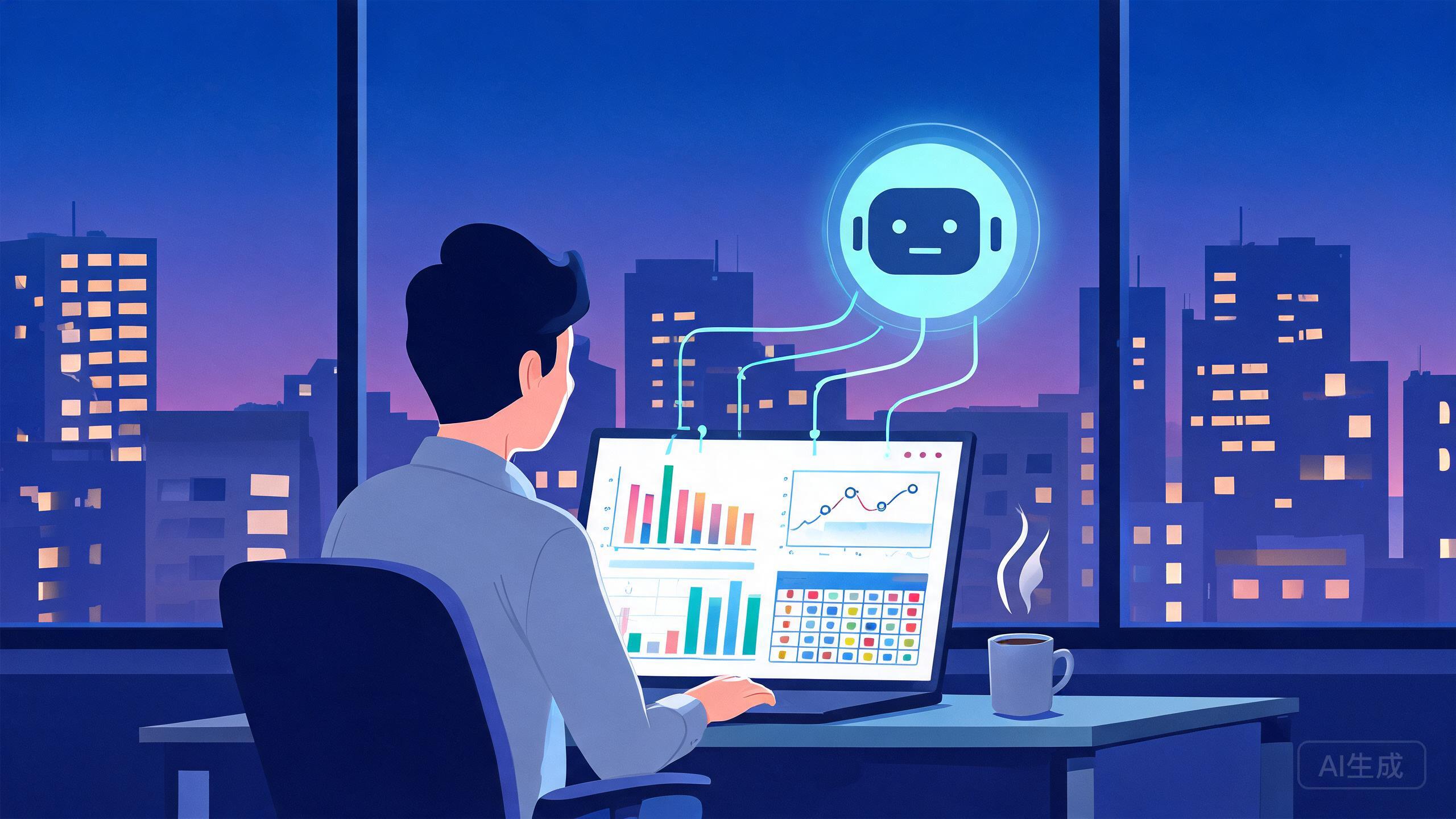 月底做报表做到凌晨两点，后来发现AI能帮我做一半